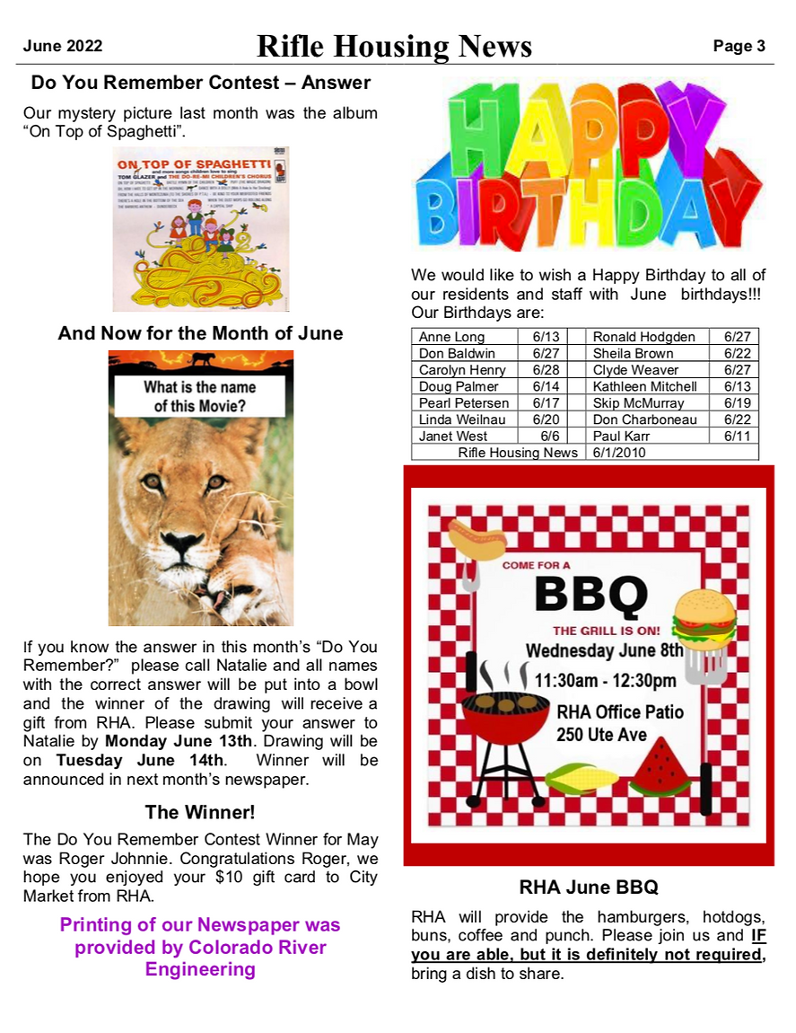 NEWSLETTER riflehousing